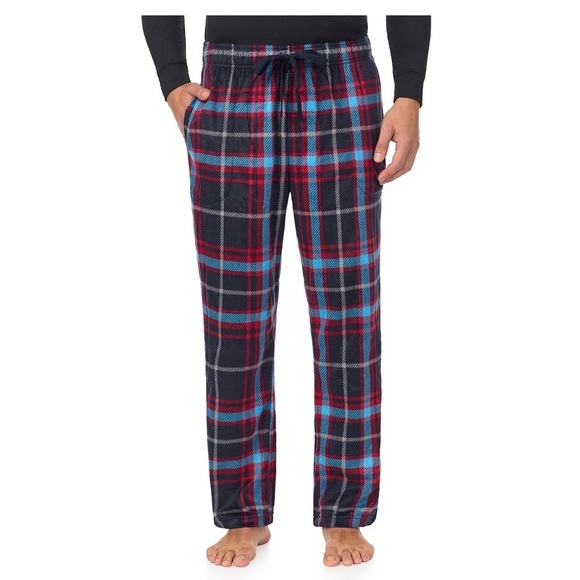 🆕 Men’s Cuddl Duds Plaid Lounge Pants in Red and Blue Size L - Picture 1 of 6